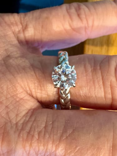 Customer photo review of Woven Solitaire 1.25ct CZ Ring in Sterling Silver