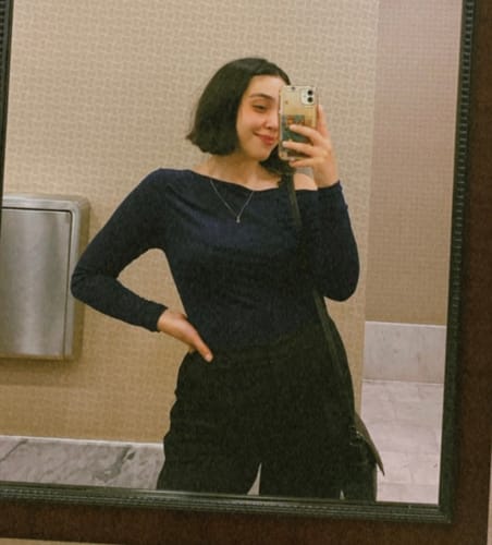 Customer photo review of TOP AURORA AZUL MARINO