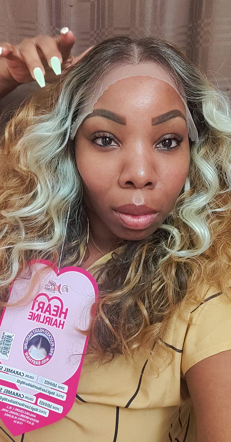 Customer photo review of Chade Magic Lace Heart Hairline Glueless Y-Part HD Lace Front Wig - MHH03