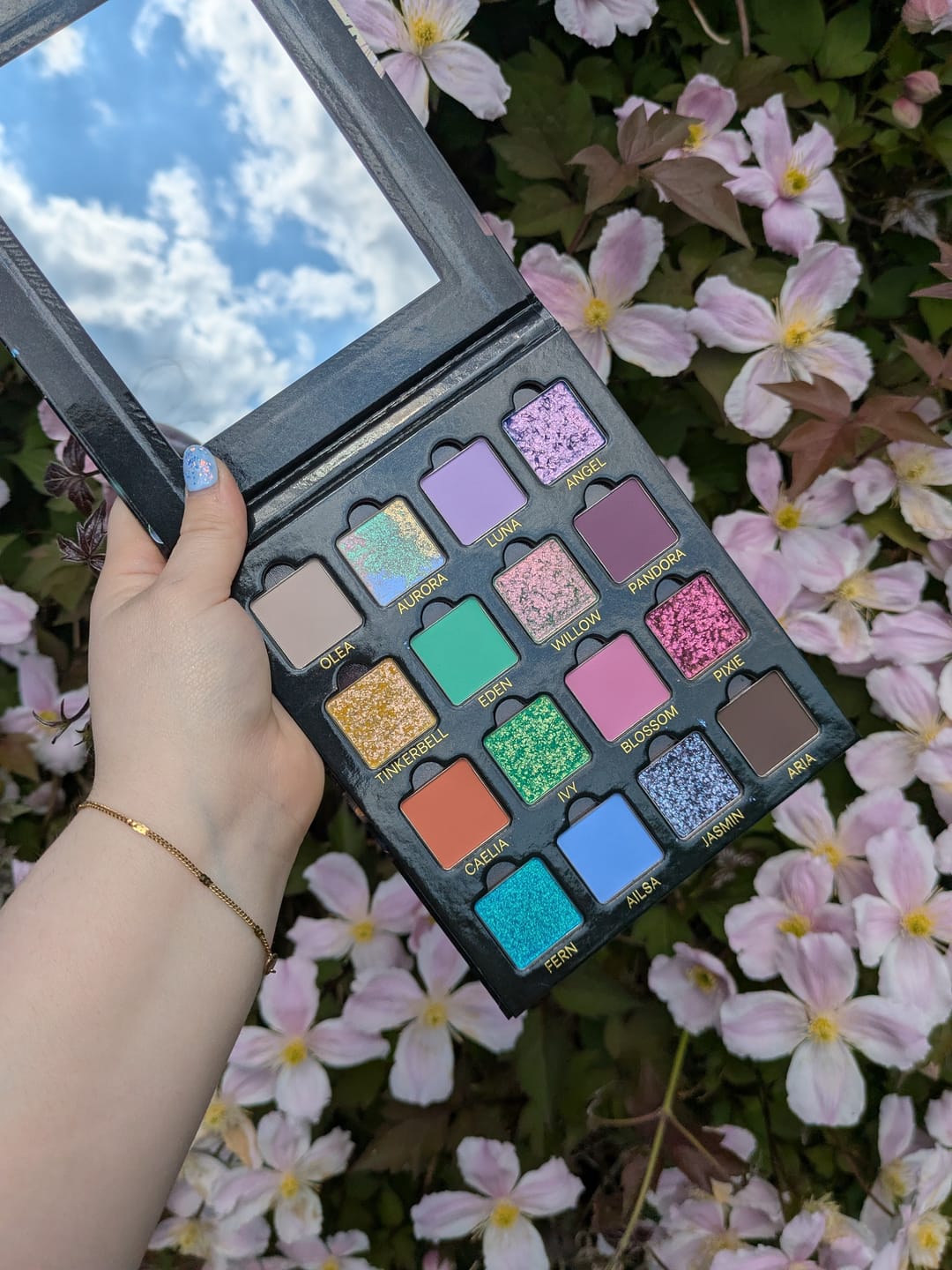 Customer photo review of Frosted Fairy Prismatic Pastels Multichrome Magetic Eyeshadow Palette
