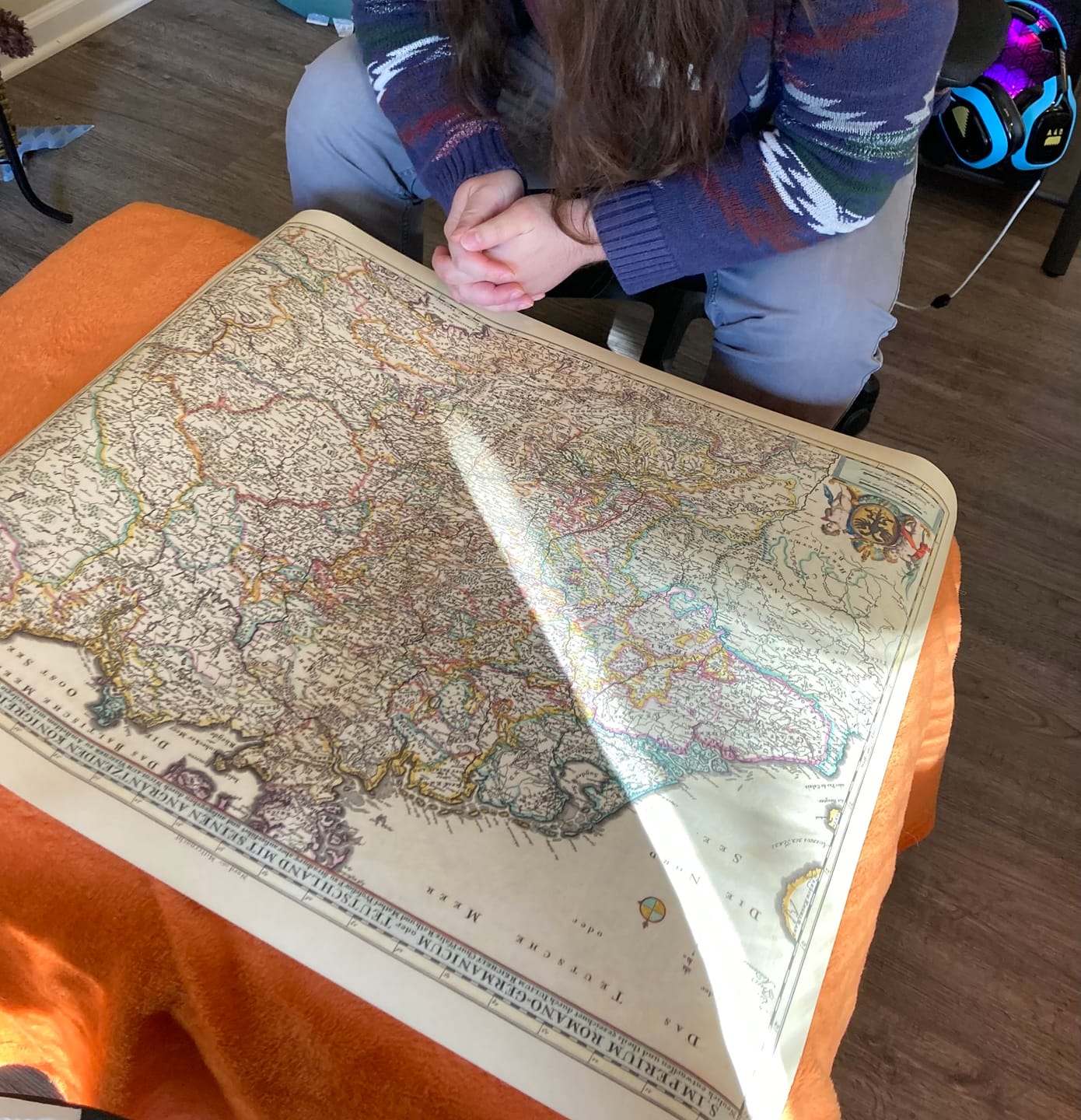 Customer photo review of Old Map of Holy Roman Empire by Nicolaes Visscher II, 1690: Paris, Berlin, Brussels, Amsterdam, Vienna