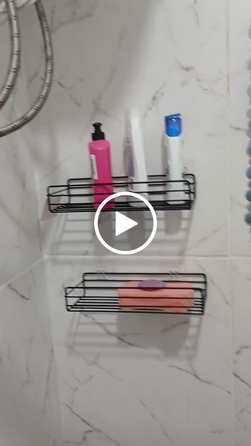 Customer video review of Set X2 Estante Organizador Repisa Baño Ducha Adhesivo
