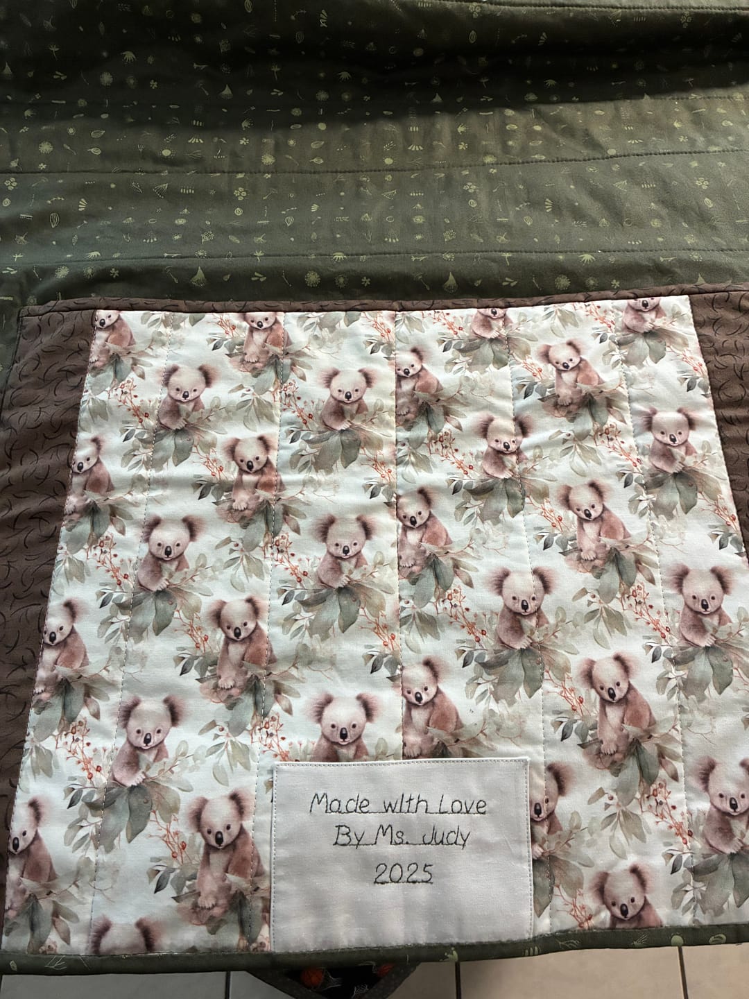 Customer photo review of Koala In Leaves Fabric