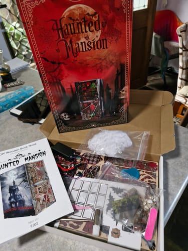 Customer photo review of Haunted Mansion DIY Wooden Book Nook Shelf Insert