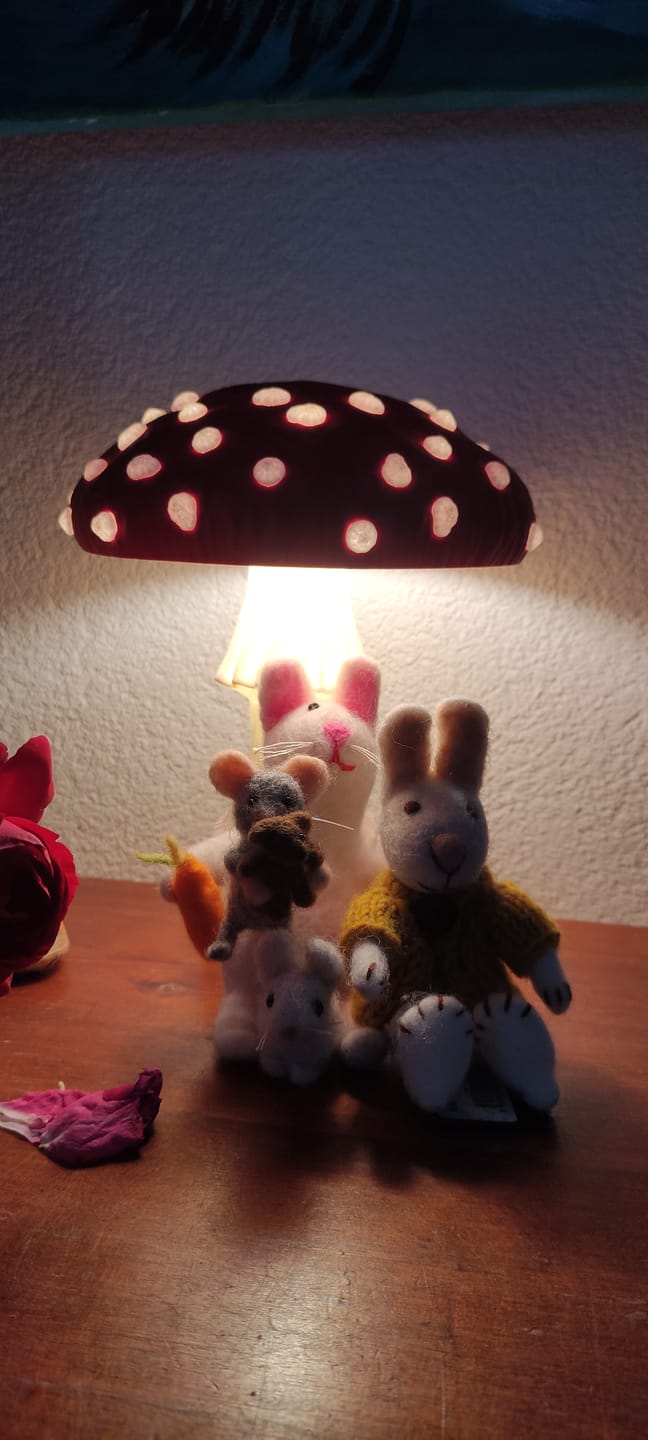 Customer photo review of Amanita Pilzlampe – Magische Tischlampe in Fliegenpilz-Design für dein Zuhause