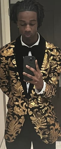 Customer photo review of Men's Classic Black Bow Tie & Suspenders Set