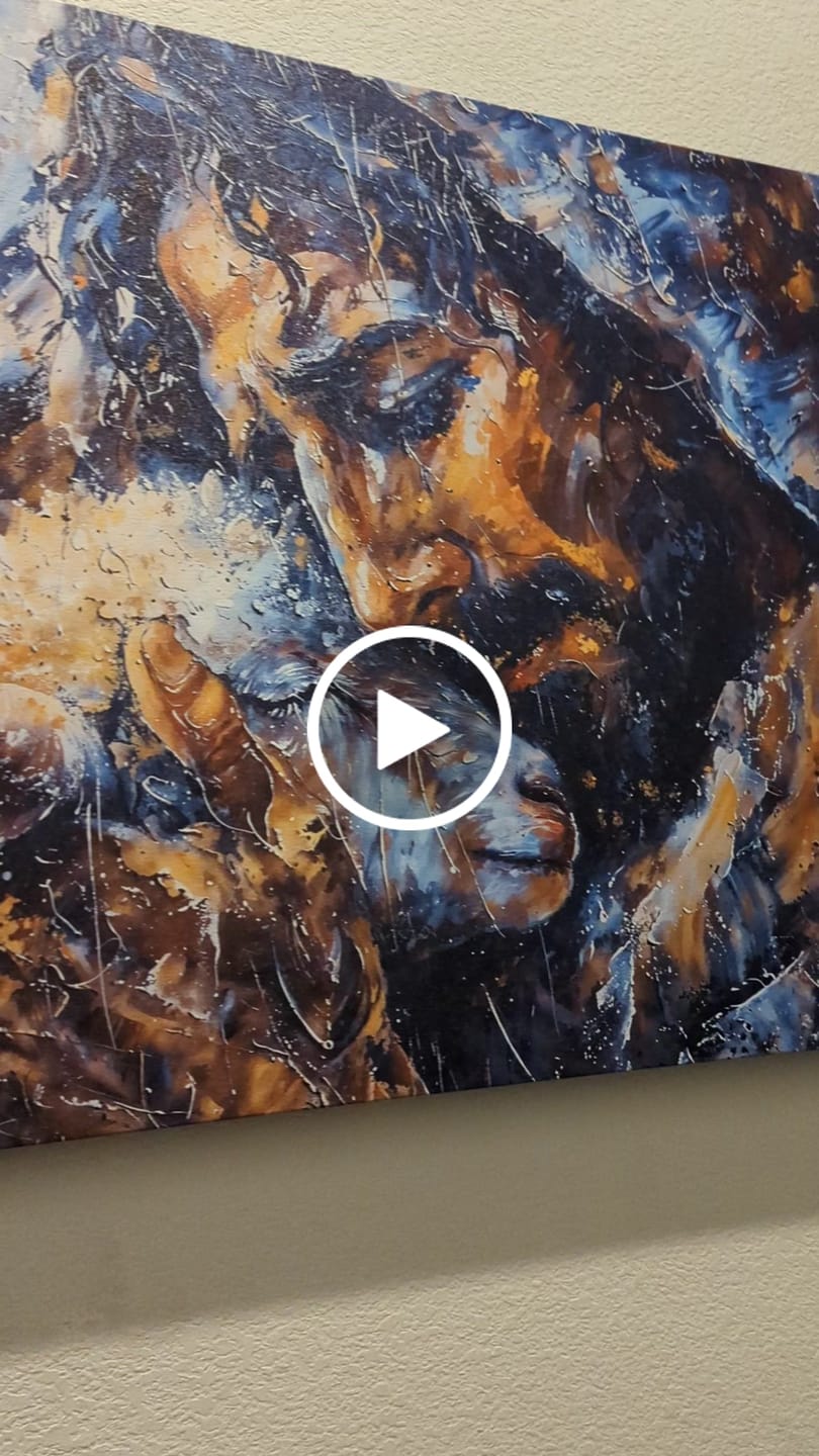 Customer video review of Abstract Painting of Jesus and Lost Lamb Wall Art Canvas
