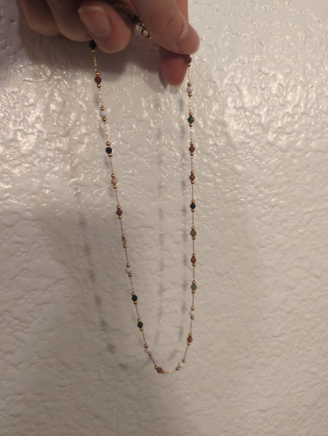 Customer photo review of Lulu Beaded Stone Necklace