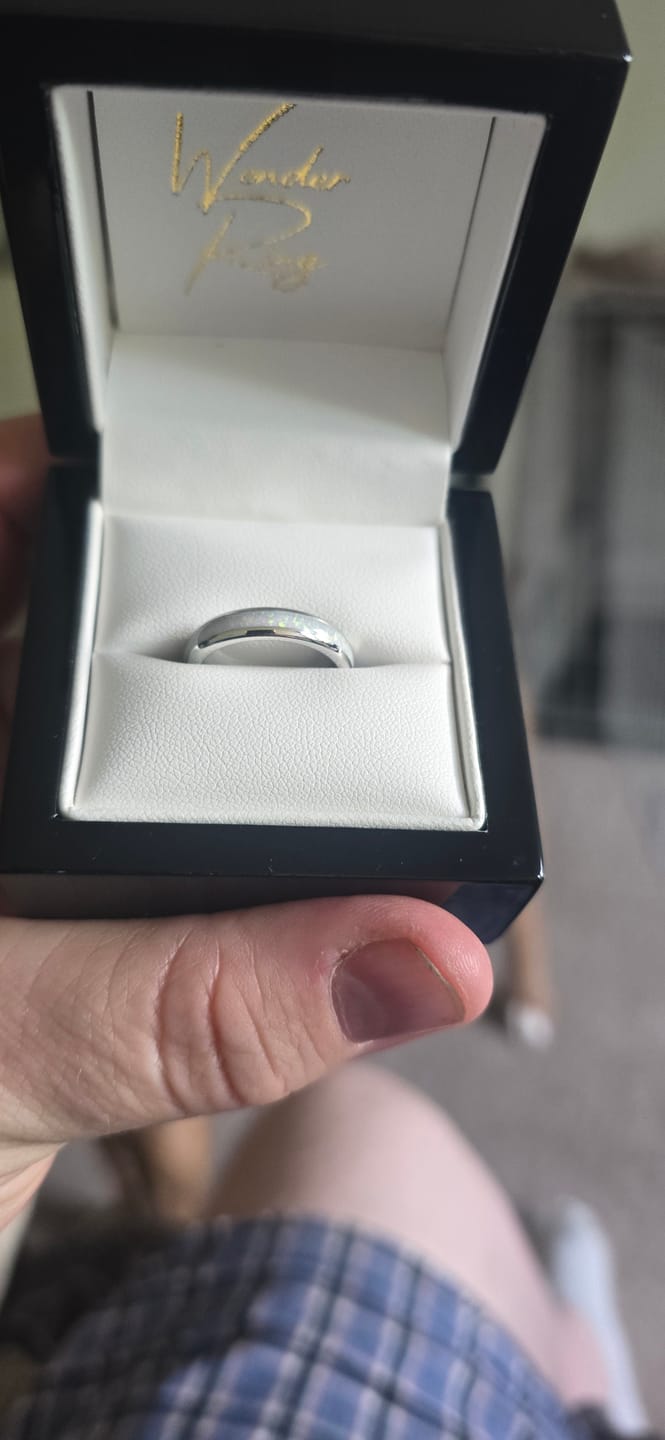 Customer photo review of The Original White Opal 4mm Wonder Ring