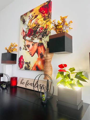 Customer photo review of Retro Table LED Planter - Charcoal Black