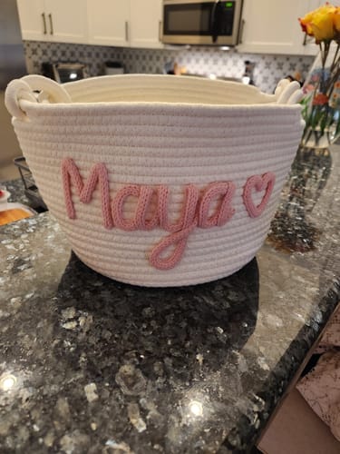 Customer photo review of Baby Knits™ Personalized Knitted Basket