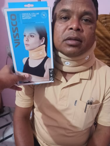 Customer photo review of Cervical Collar With Chin Support | Provides Moderate Support  & Stability to the Neck (Beige)