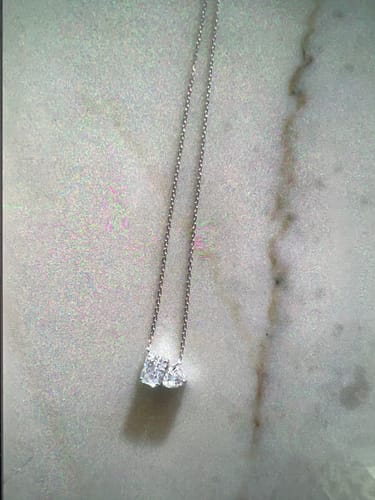 Customer photo review of CRUSHED AMOR NECKLACE - Fine Silver
