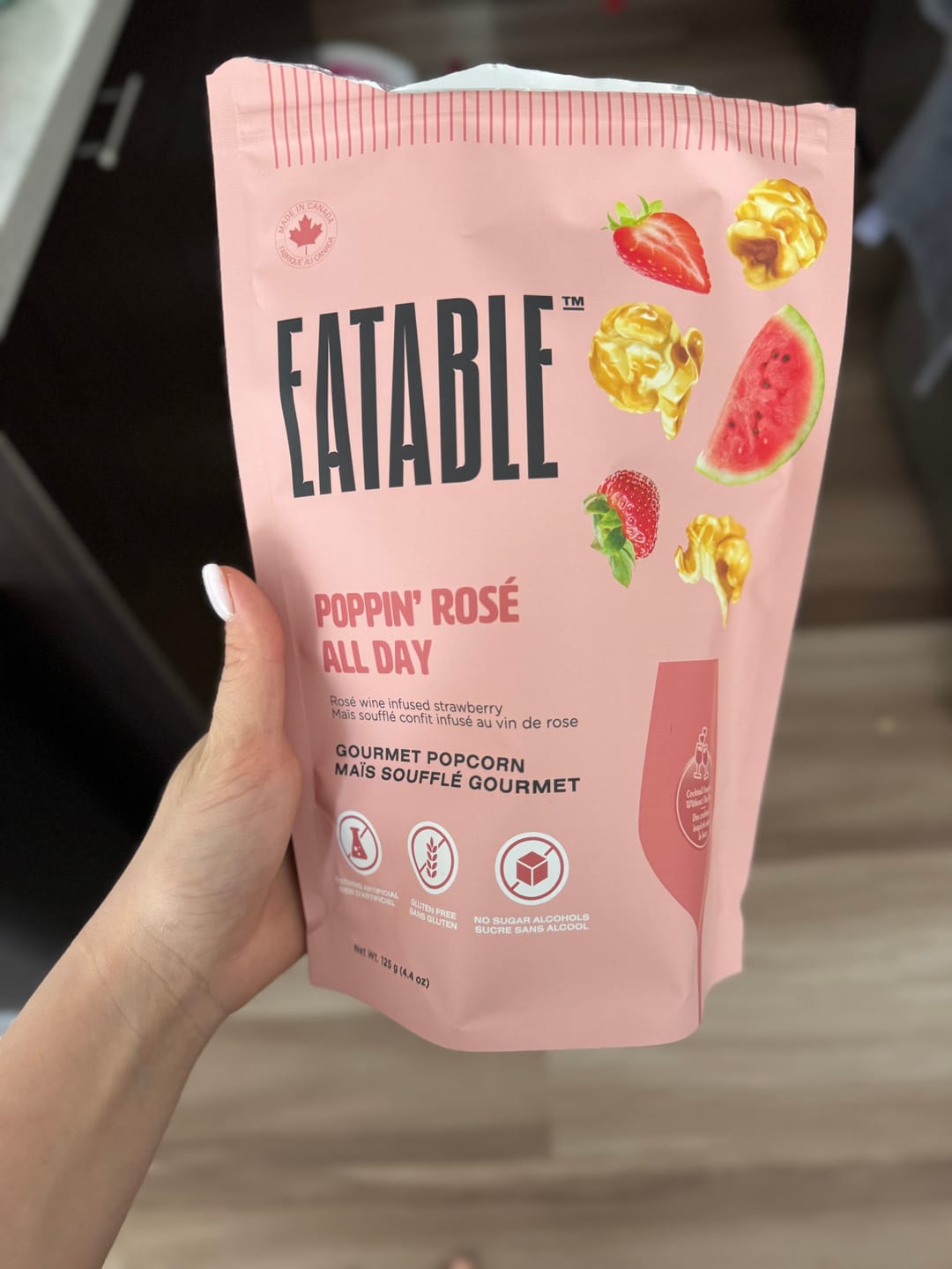 Customer photo review of Poppin' Rosé All Day (4.4oz) - Wine Infused Caramel Popcorn
