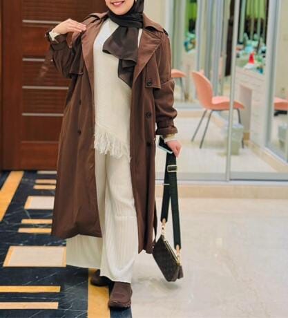 Customer photo review of Molly faux suede Trenchcoat