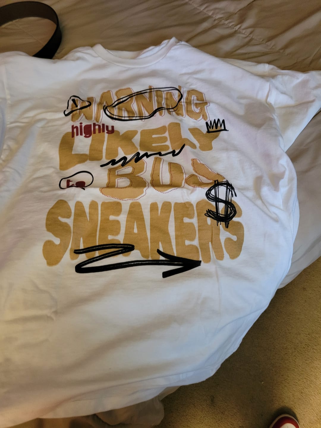 Customer photo review of Warning T-Shirt Matching Jordan 1 Low Rookie Of The Year