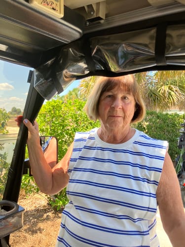 Customer photo review of Blue Stripe Muscle Tank