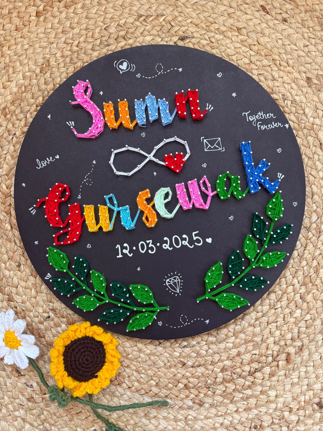 Customer photo review of Couple Name Personalised String Art