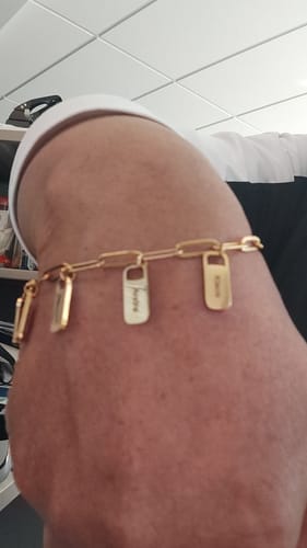 Customer photo review of Personalized Chain Link Bracelet with Custom Name Charms