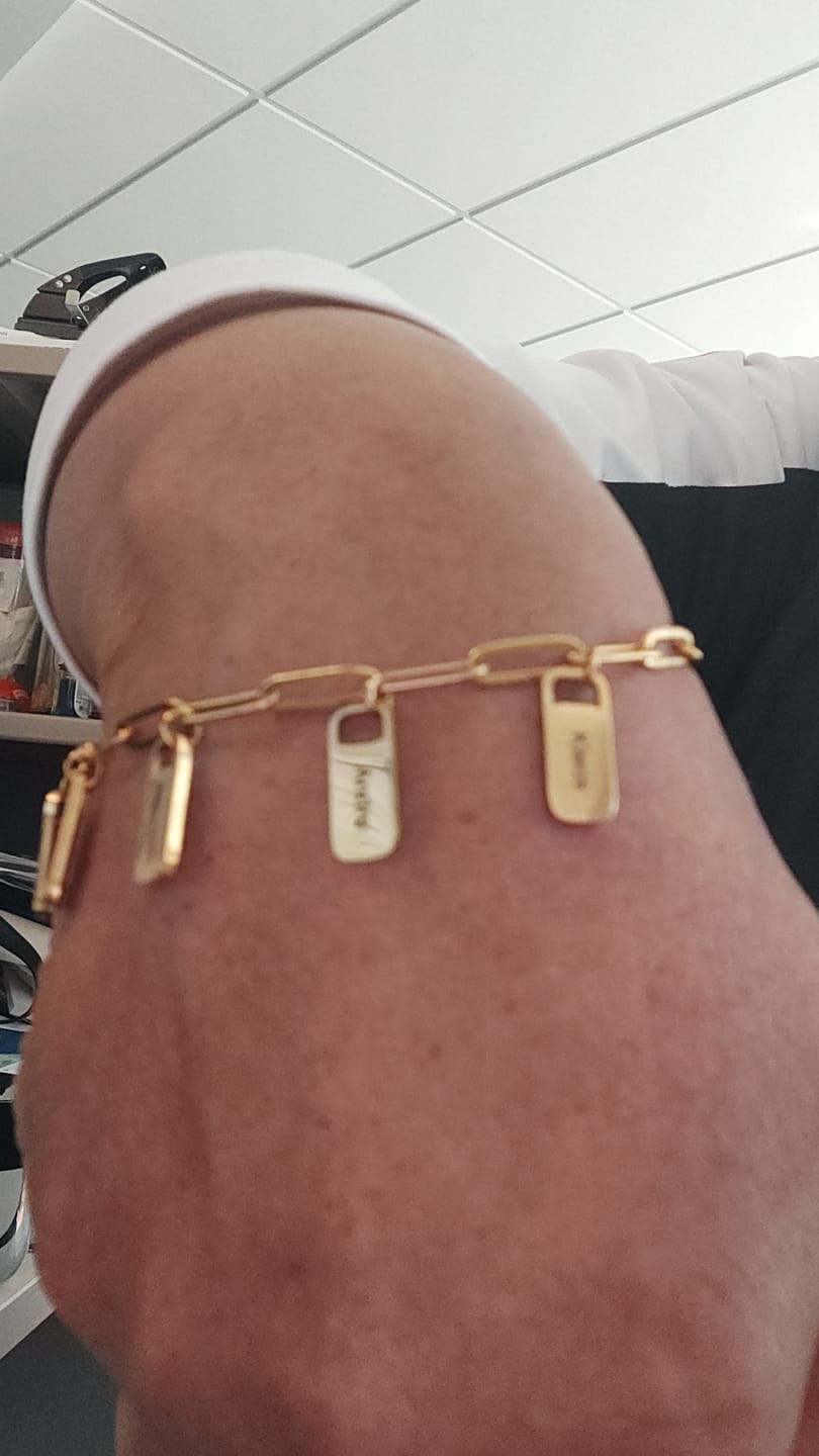 Customer photo review of Personalized Chain Link Bracelet with Custom Name Charms