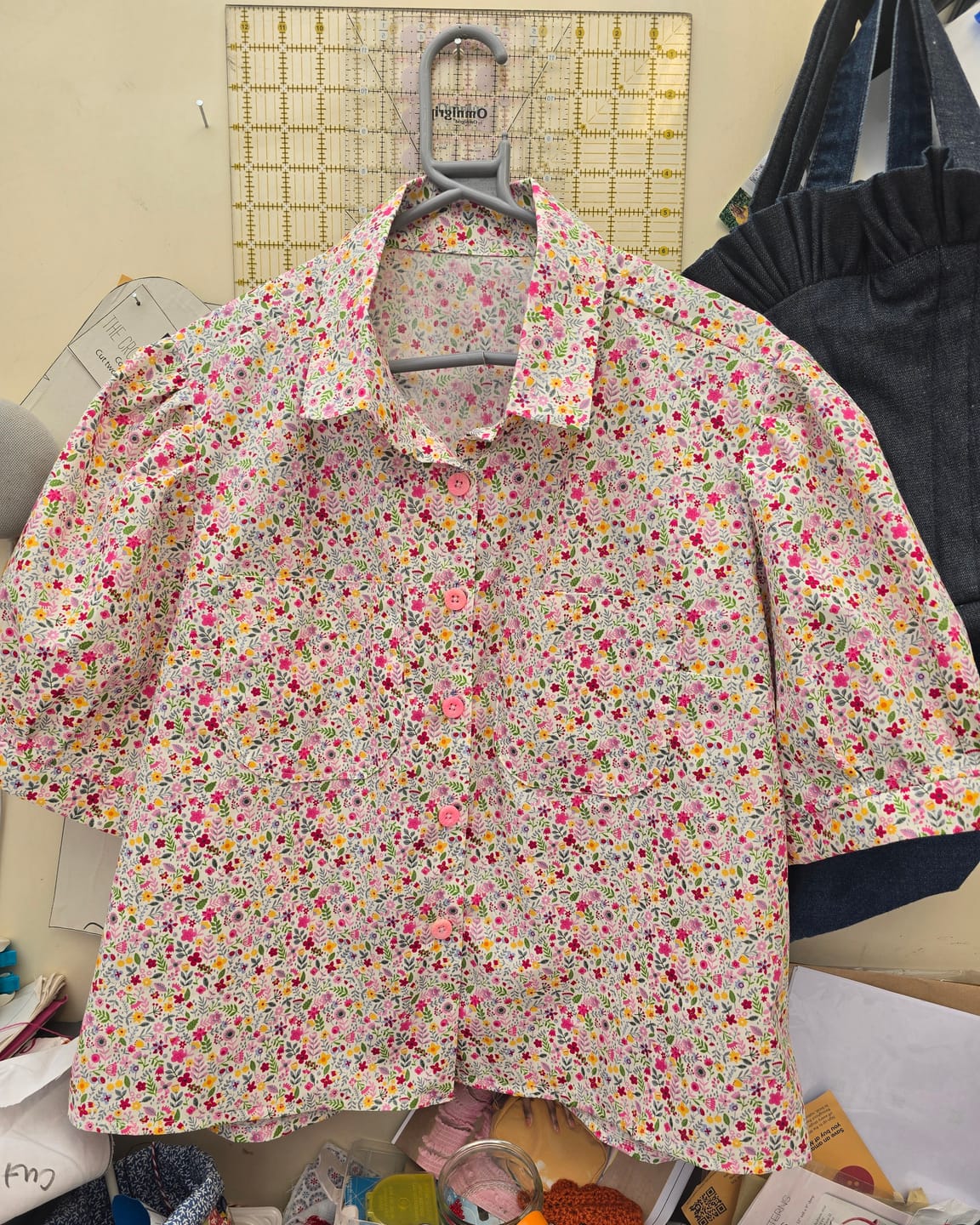 Customer photo review of Spring Floral Rose & Hubble Cotton Poplin Fabric