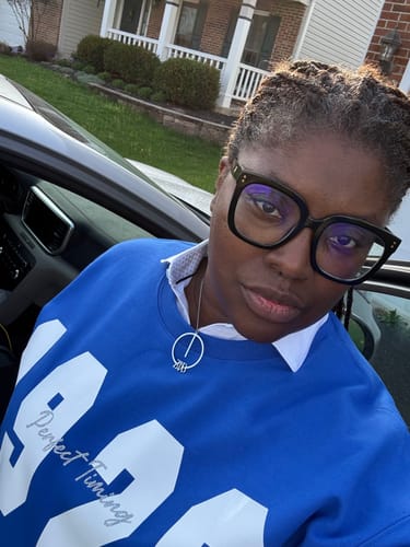 Customer photo review of Zeta Phi Beta Greek Letter Necklace