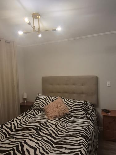 Customer photo review of Lampara Techo Modelo LIMBA Color dorado 4 soquetes