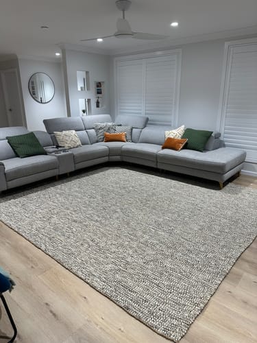 Customer photo review of Ariella Grey Wool & Jute Hand Loomed Rug