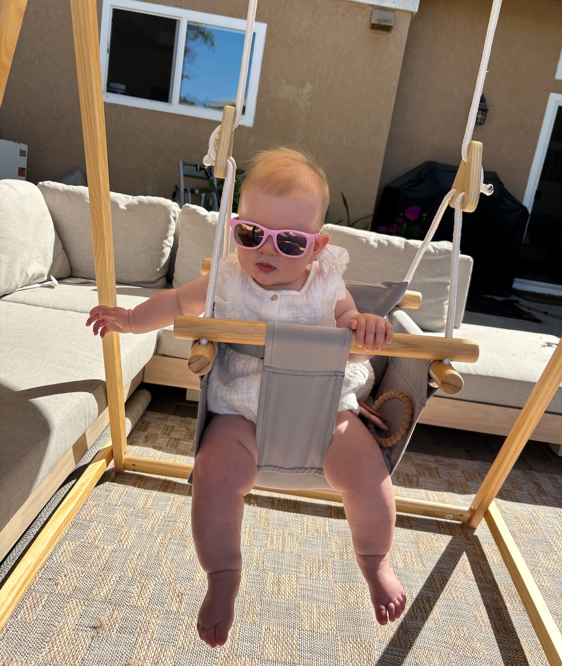 Customer photo review of Spruce - Baby and Toddler Foldable Wooden Swing Set