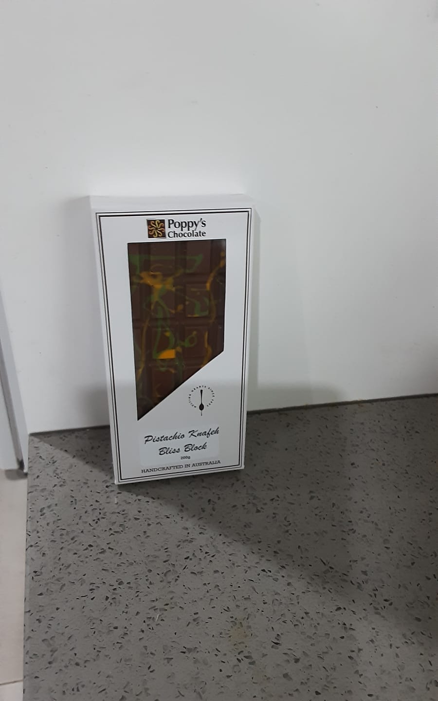 Customer photo review of Pistachio Knafeh Bliss Block - Viral Dubai Chocolate Bar 200g