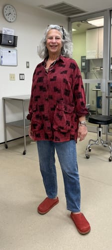 Customer photo review of Women Spring Vintage Irregular Geometric Print Shirt