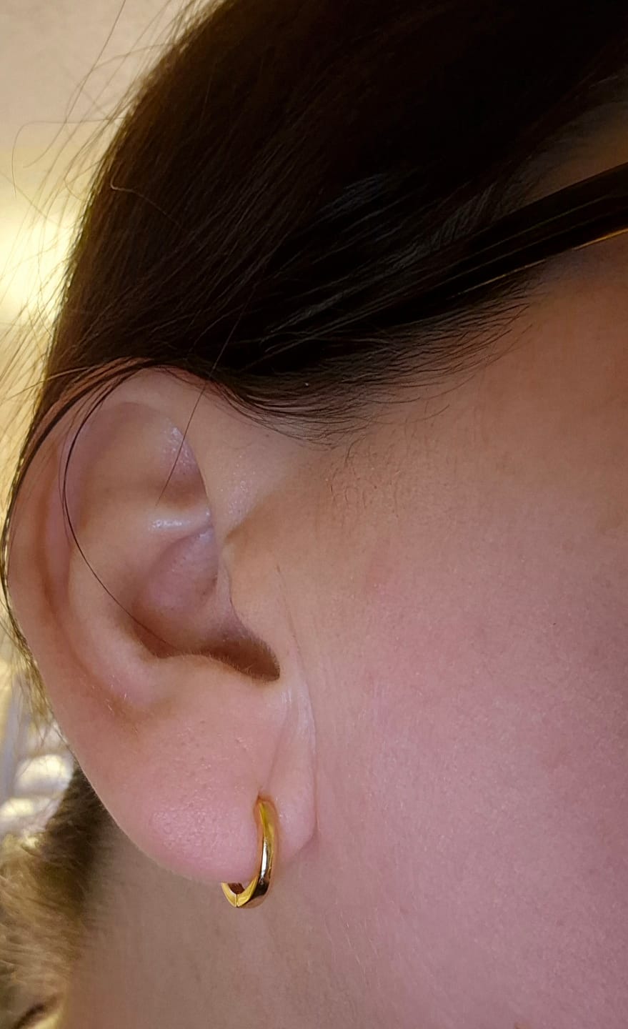 Customer photo review of Small Hoops in Gold