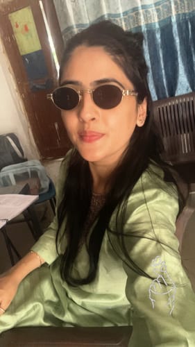 Customer photo review of Bob | Golden Oval Sunglasses | Black Lens - MG5182