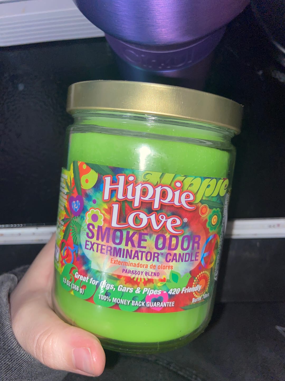 Customer photo review of Hippie Love Candle