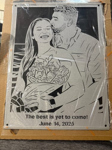 Customer photo review of Wedding Anniversary Metal Portrait