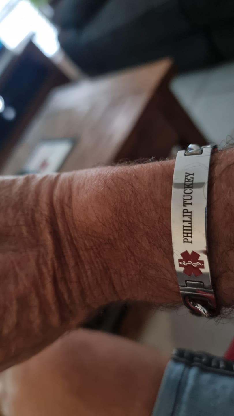 Customer photo review of Stainless Steel Medical Alert ID Chain Bracelet