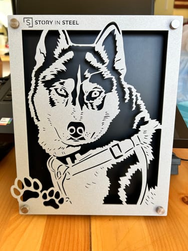 Customer photo review of Custom Pet Metal Portrait