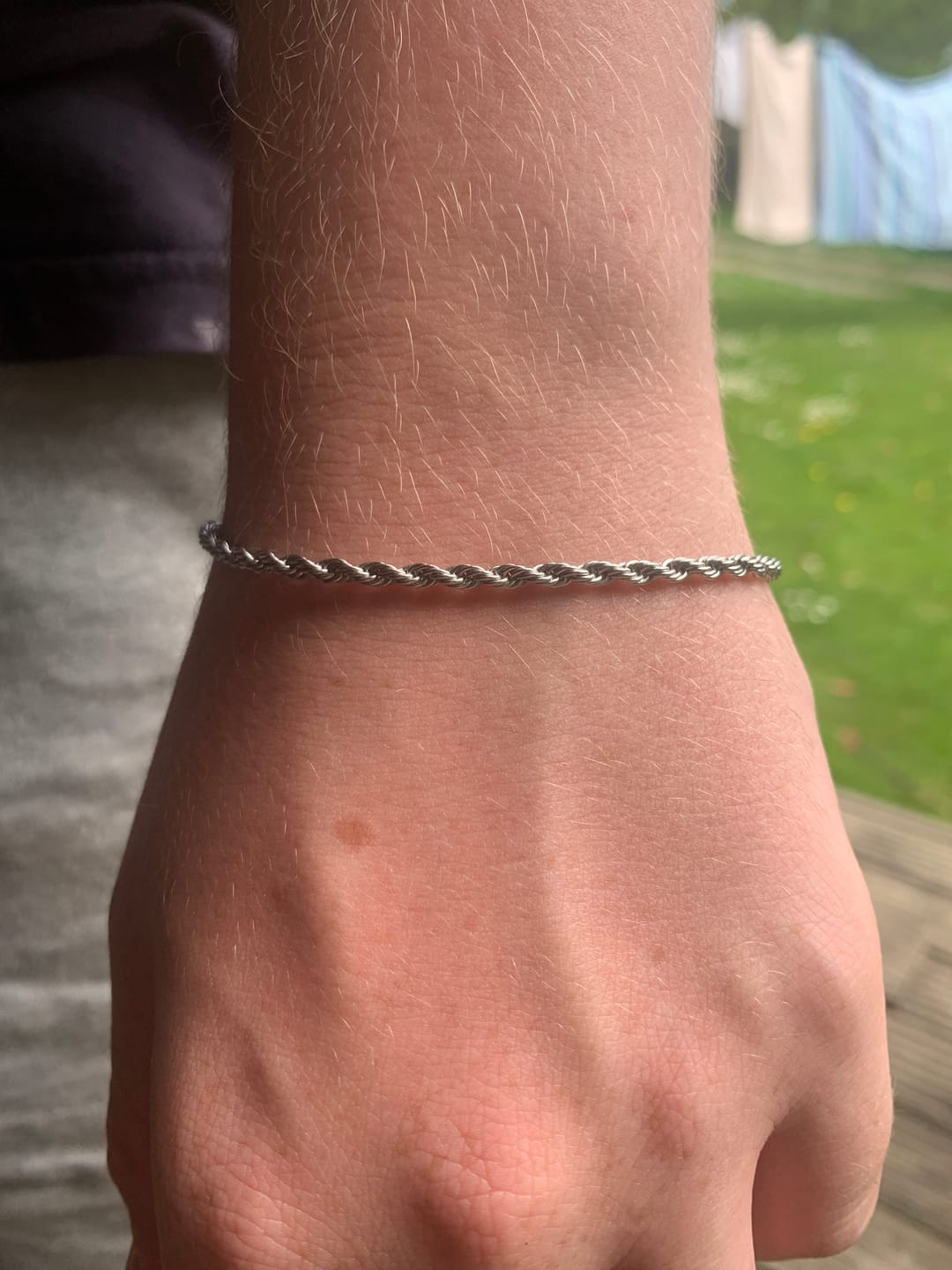 Customer photo review of 2.5mm Rope Bracelet - White Gold