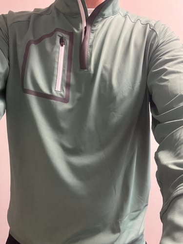 Customer photo review of Dark Green Men's Q-Zip