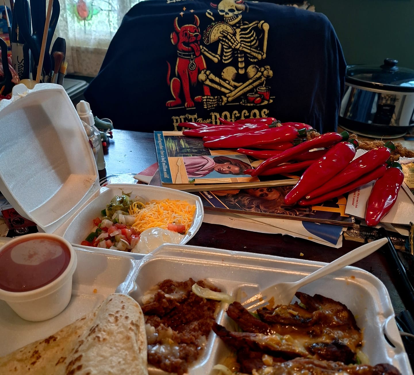 Customer photo review of Eat Those Tacos Pet Those Doggos T-Shirt