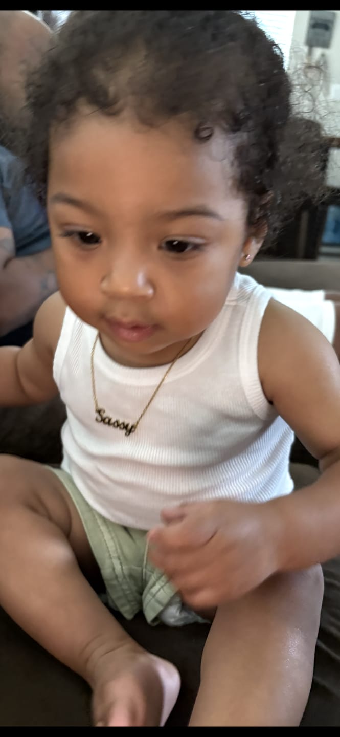 Customer photo review of Kids Custom Name Necklace
