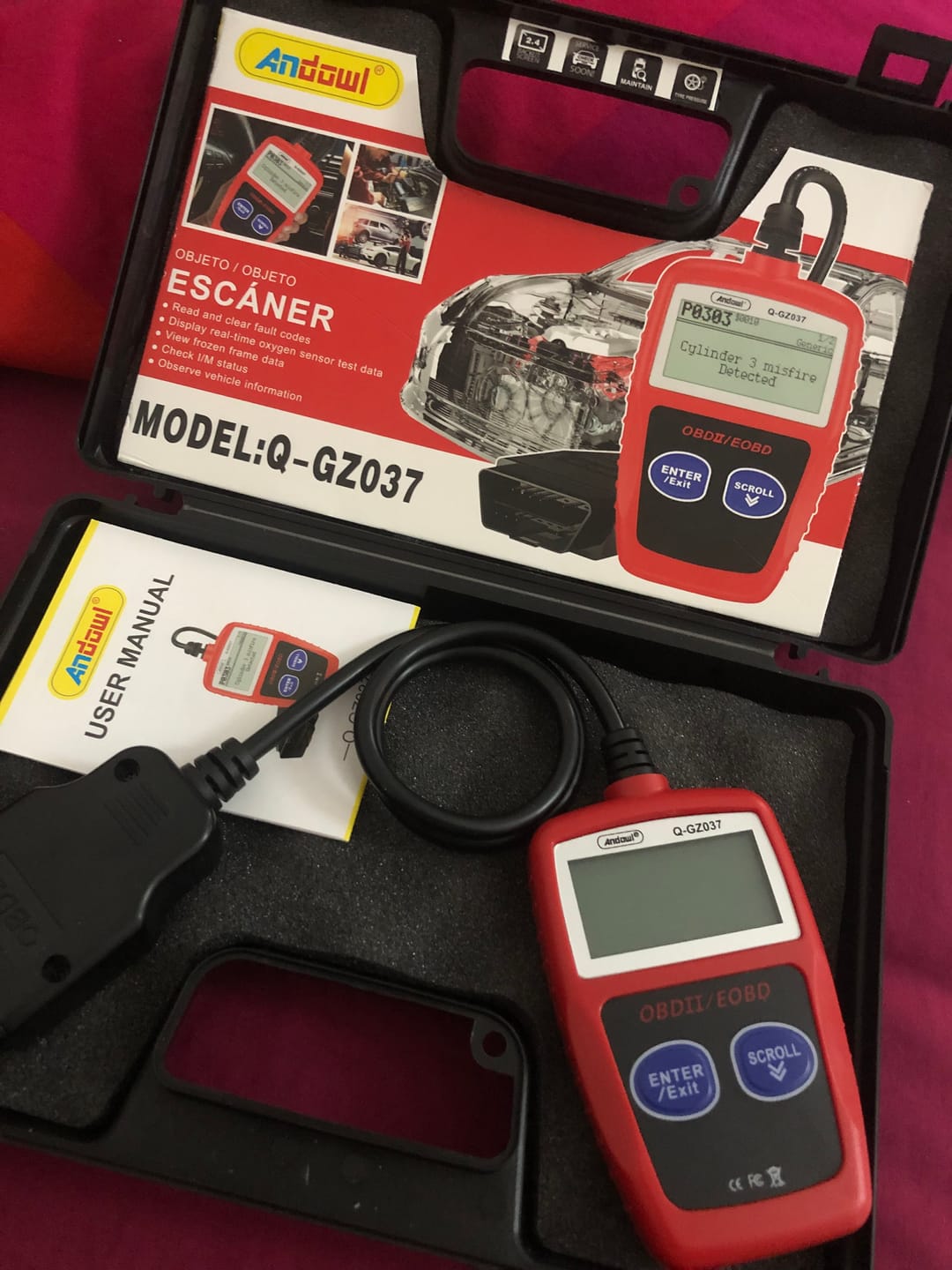Customer photo review of Tester Scanner, OBD2 OBDII Dispositivo Diagnostica Auto, Lettura dei codici Scanner con definizione DTC,  Multilingue Strumento Diagnostica Autoveicoli