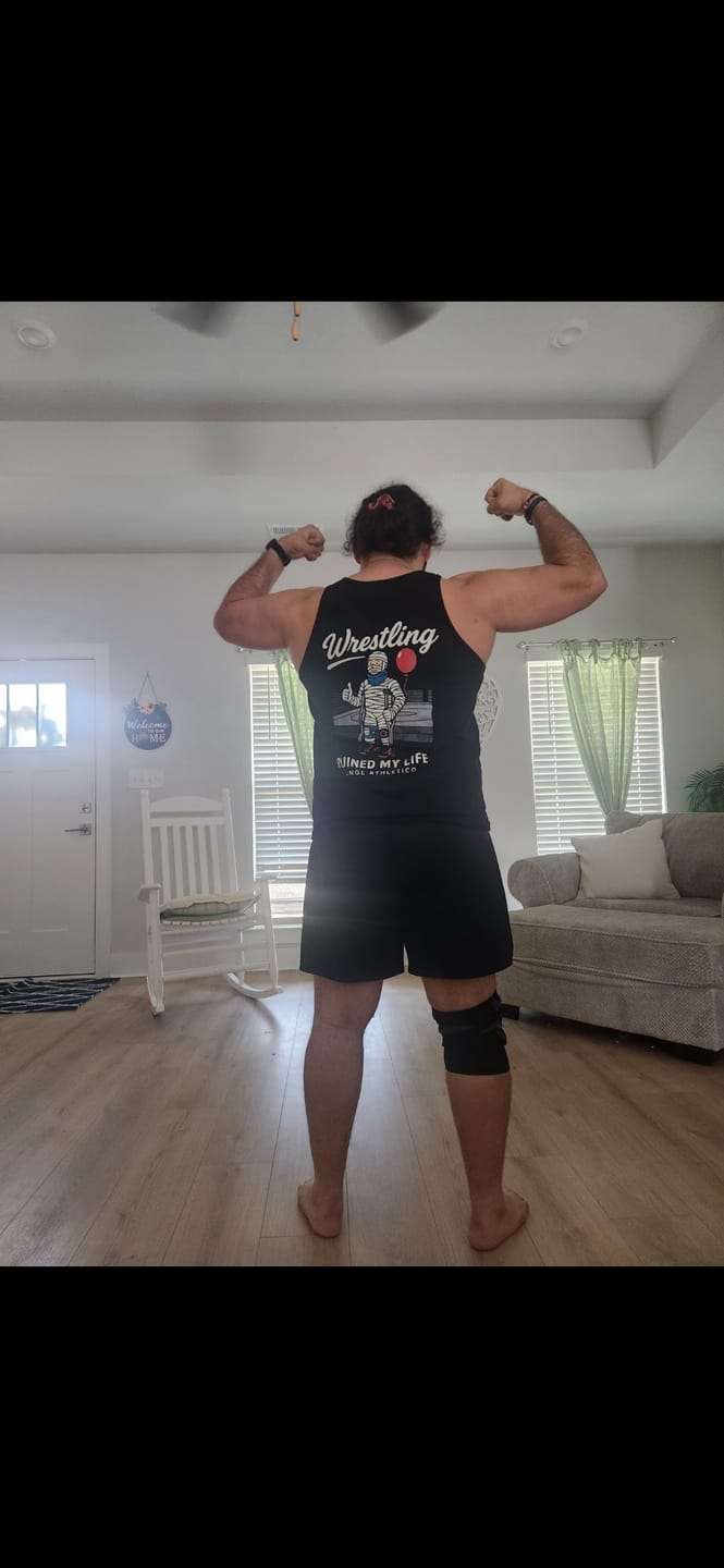 Customer photo review of Wrestling Ruined My Life - Tank Top