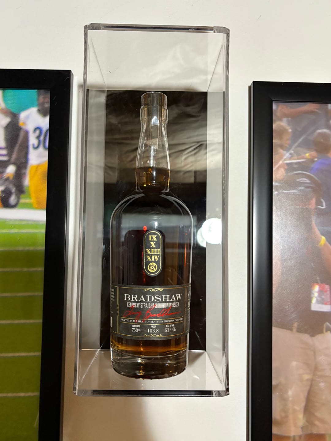 Customer photo review of Acrylic Wine Bottle Display Case – Better Display Cases (A017, A078 & A120)
