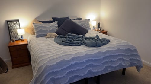 Customer photo review of Serenity Soft Muslin Quilt - Blue