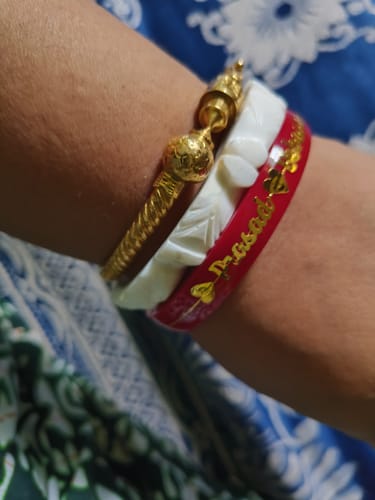 Customer photo review of Anmol Bandhan Gold Bangles –  Love & Togetherness crafted in Gold