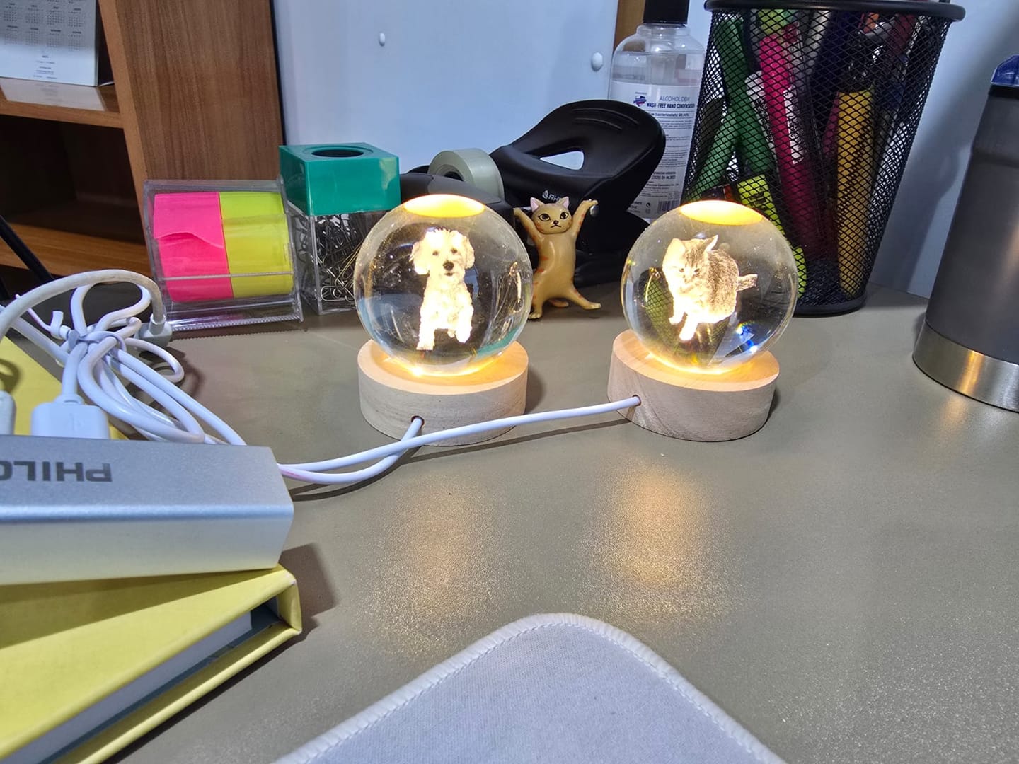 Customer photo review of Esfera de cristal Personalizable