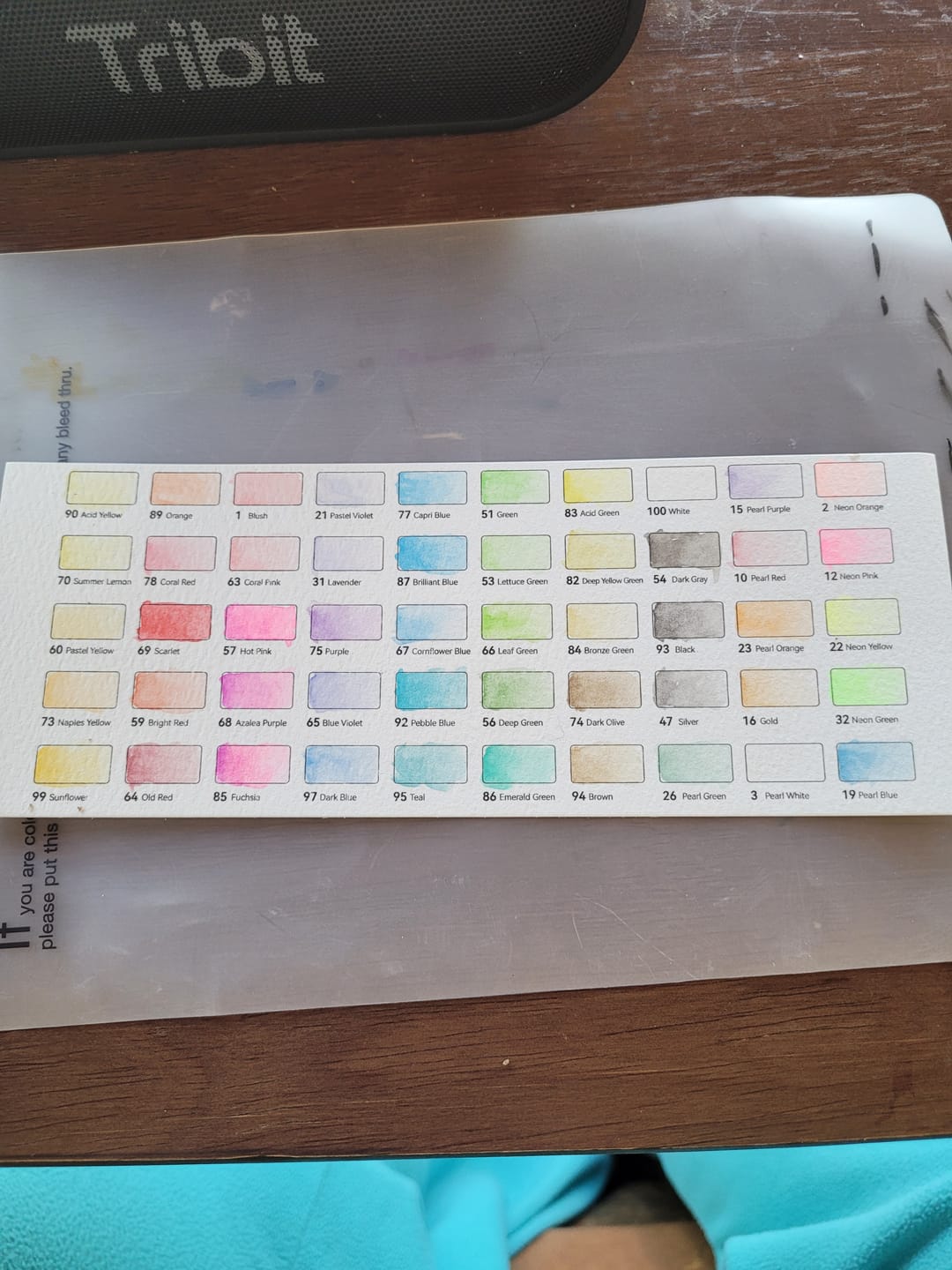 Customer photo review of Ohuhu 50 Colors Portable Watercolor Paint Set