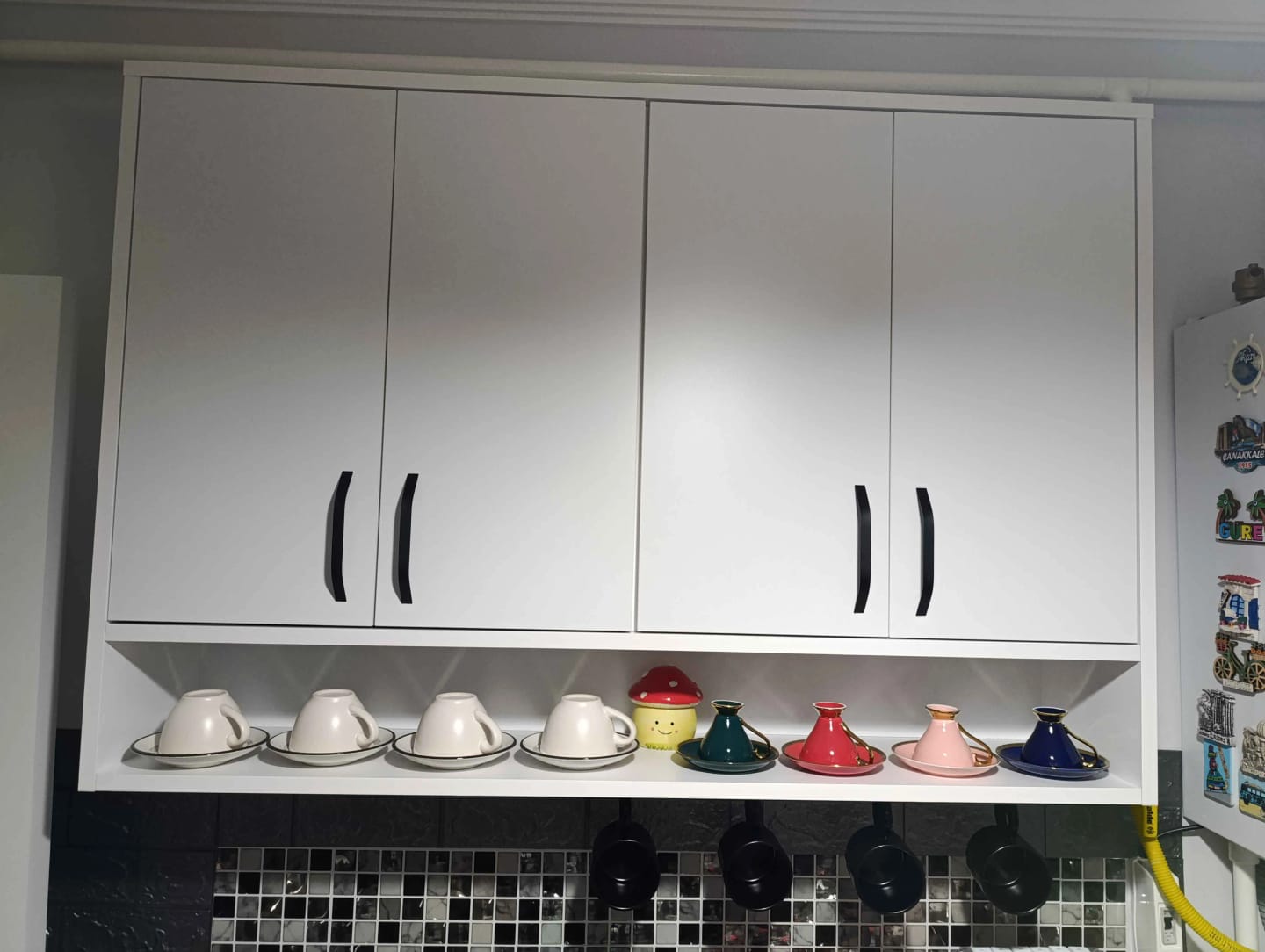 Customer photo review of Rani JE199 Kahve Köşesi Çok Amaçlı Dolap Üst Modül Mutfak Rafı Beyaz