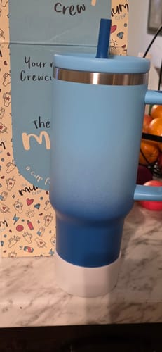 Customer photo review of Royal Blue Gradient Spill Proof Adult CREWCUP 40oz